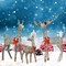 Prelit Outdoor Deer Family Trio with Iridescent PVC and Red Bows 52"+46"+29"